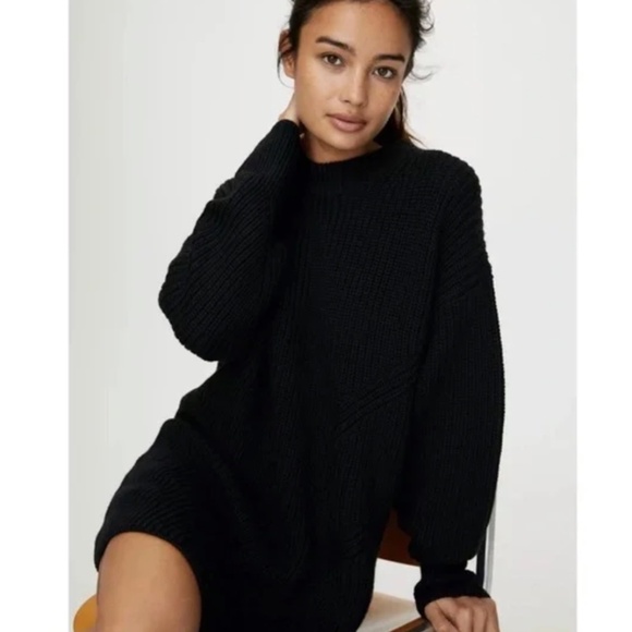 Aritzia Wilfred Montpellier Mock Neck  Sweater Dress – Black – Size Small – NWOT - Picture 2 of 10